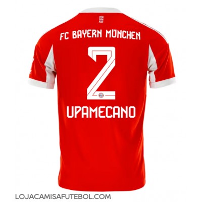 Camisa de Futebol Bayern Munich Dayot Upamecano #2 Equipamento Principal 2025-26 Manga Curta Camisa de Futebol Bayern Munich Dayot Upamecano #2 Equipamento Principal 2025-26 Manga Curta